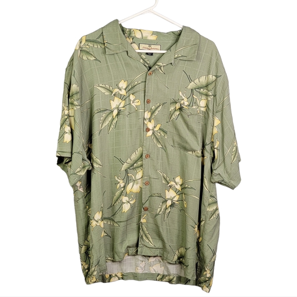 Tommy Bahama 100% Silk Vintage Single Stitched Floral Hawaiian Shirt  Men's L